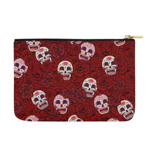 Rose Sugar Skull Carry-All Pouch 12.5''x8.5''