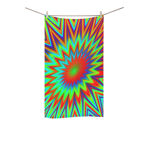 Red Yellow Blue Green Retro Psychedelic Colour Explosion Custom Towel 16"x28"