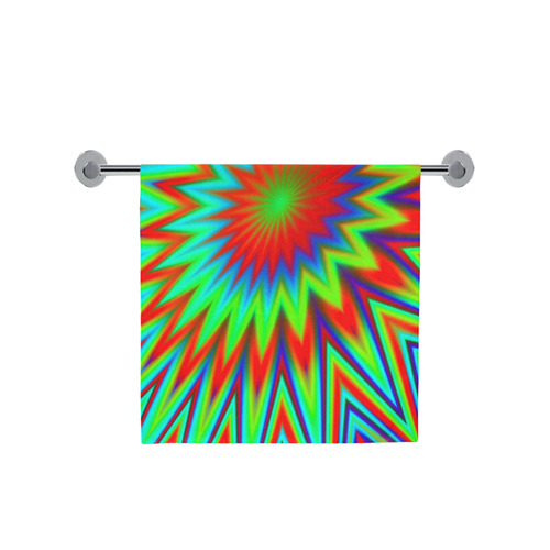 Red Yellow Blue Green Retro Psychedelic Colorful Explosion Bath Towel 30"x56"