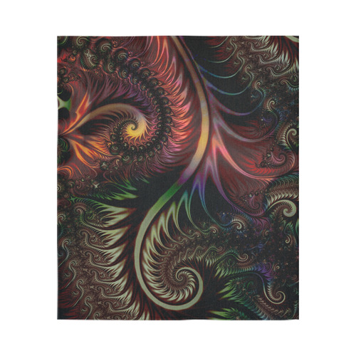 fractal pattern with dots and waves Cotton Linen Wall Tapestry 51"x 60"