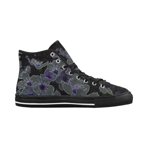 Glowing Flowers in the dark B by JamColors Vancouver H Women's Canvas Shoes (1013-1)