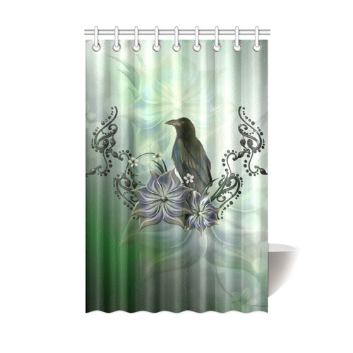 Raven with flowers Shower Curtain 48"x72"