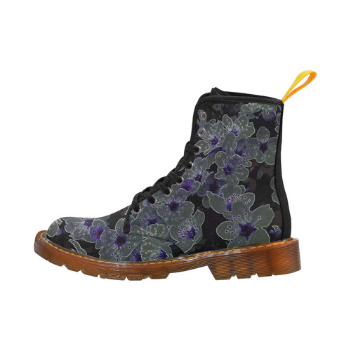 Glowing Flowers in the dark B by JamColors Martin Boots For Women Model 1203H