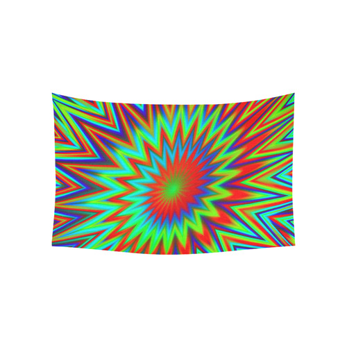 Red Yellow Blue Green Retro Explosion Of Color Cotton Linen Wall Tapestry 60"x 40"