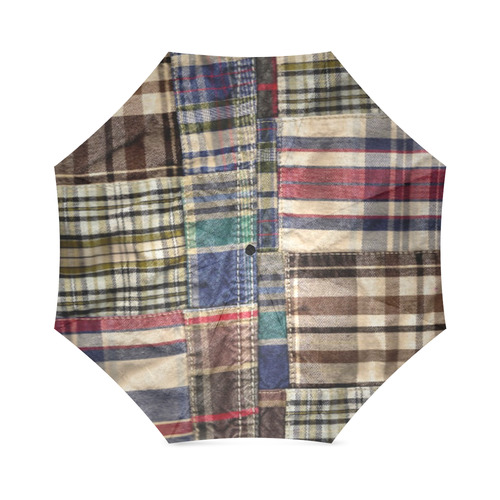 patchwork plaid / tartan Foldable Umbrella (Model U01)