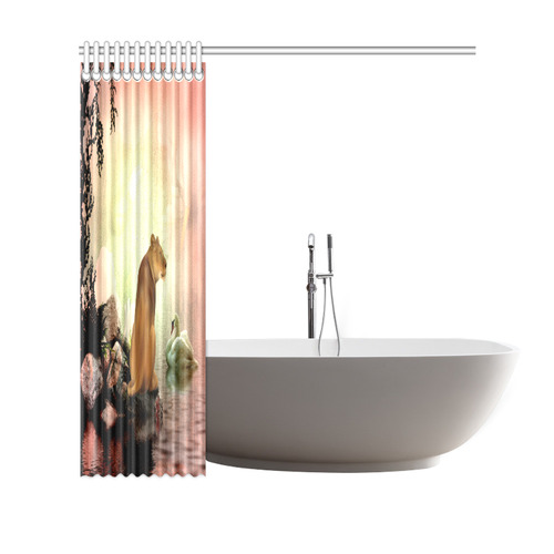 Awesome lioness in a fantasy world Shower Curtain 69"x70"