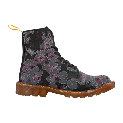 Glowing Flowers in the dark A by JamColors Martin Boots For Women Model 1203H