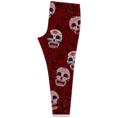 Rose Sugar Skull Cassandra Women's Leggings (Model L01)