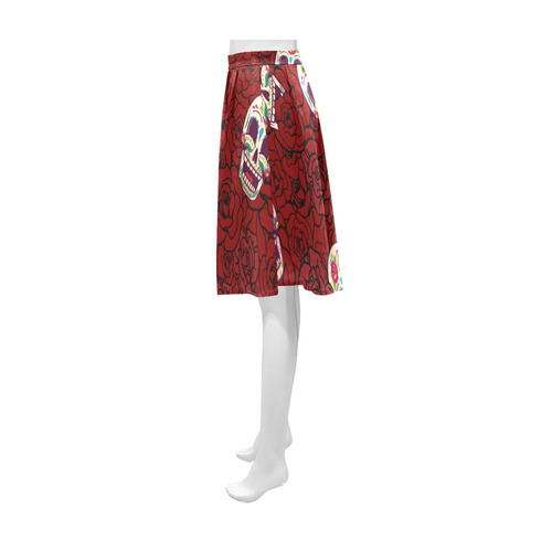 Rose Sugar Skull Athena Women's Short Skirt (Model D15)