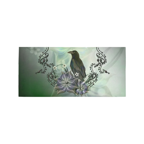 Raven with flowers Area Rug 7'x3'3''
