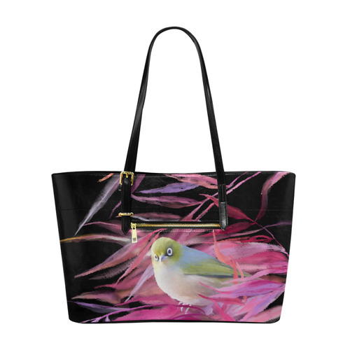 Cute little SilverEye, angry bird watercolor Euramerican Tote Bag/Large (Model 1656)