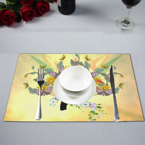 Toucan with flowers Placemat 12’’ x 18’’ (Two Pieces)