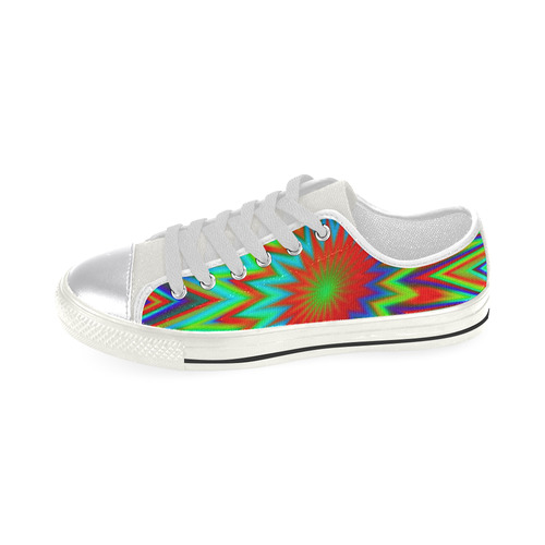 Retro Color Explosion Women's Classic Canvas Shoes (Model 018)