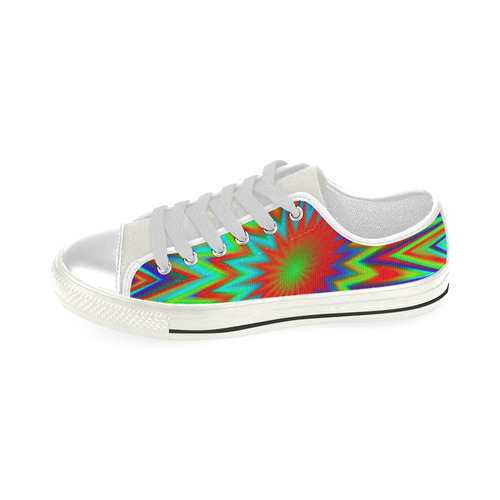Red Yellow Blue Green Retro Color Explosion Men's Classic Canvas Shoes (Model 018)