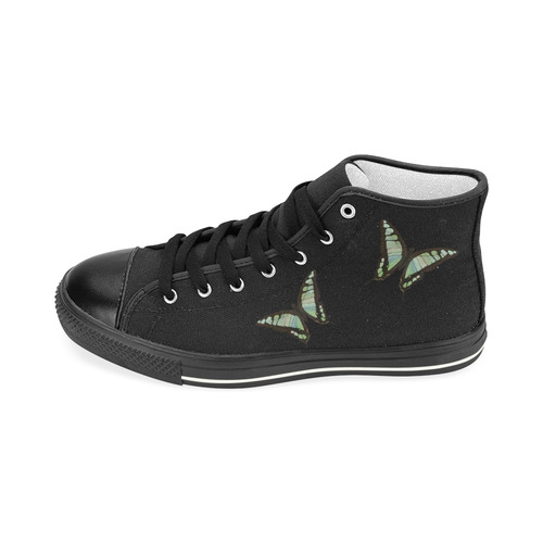 Graphium cloanthus butterflies painting Women's Classic High Top Canvas Shoes (Model 017)