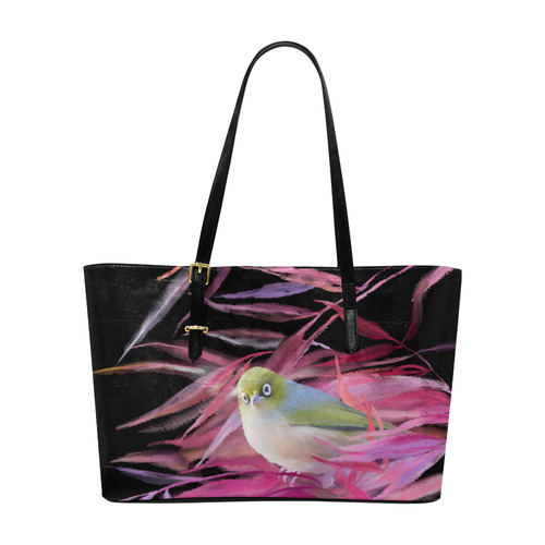 Cute little SilverEye, angry bird watercolor Euramerican Tote Bag/Large (Model 1656)