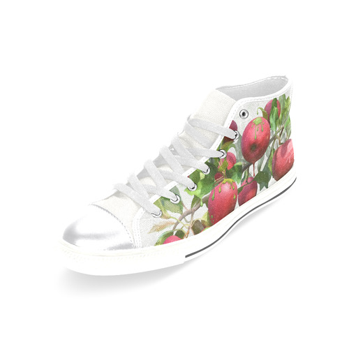 Melting Apples, fruit watercolors Women's Classic High Top Canvas Shoes (Model 017)