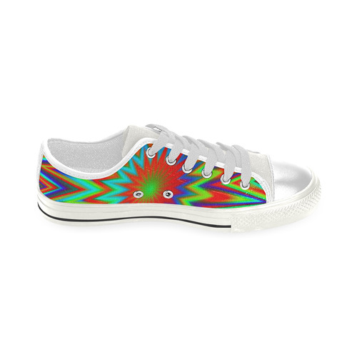 Red Yellow Blue Green Retro Color Explosion Men's Classic Canvas Shoes (Model 018)