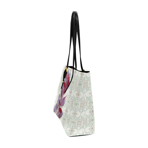 Red plant floral watercolor Euramerican Tote Bag/Large (Model 1656)