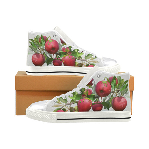 Melting Apples, fruit watercolors Women's Classic High Top Canvas Shoes (Model 017)