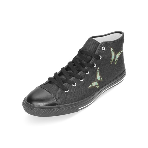 Graphium cloanthus butterflies painting Women's Classic High Top Canvas Shoes (Model 017)