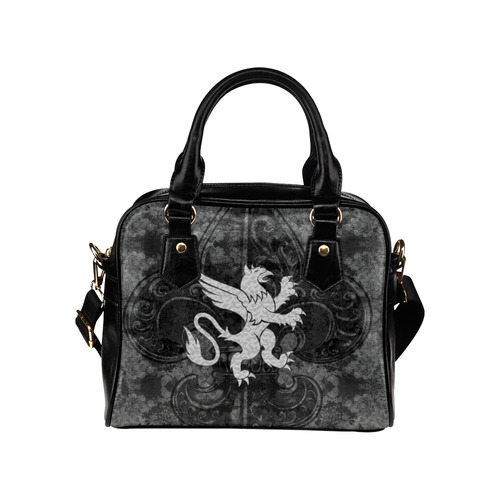 Gryphon Rampant Gothic Print Shoulder Handbag (Model 1634)