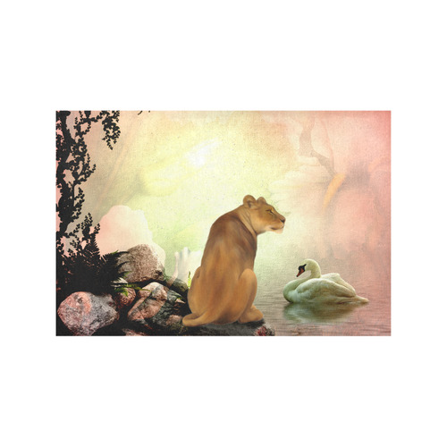 Awesome lioness in a fantasy world Placemat 12’’ x 18’’ (Set of 6)