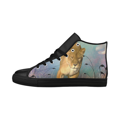 Wonderful lioness Aquila High Top Microfiber Leather Women's Shoes/Large Size (Model 032)