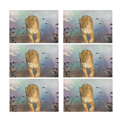 Wonderful lioness Placemat 12’’ x 18’’ (Set of 6)