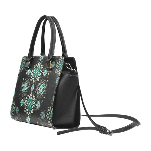 Green on black, seamless pattern with atmosphere Classic Shoulder Handbag (Model 1653)