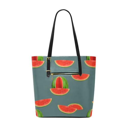 Watercolor Watermelon red, green and sweet pattern Euramerican Tote Bag/Small (Model 1655)