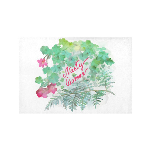 Nasty Woman, floral watercolor Placemat 12’’ x 18’’ (Set of 4)