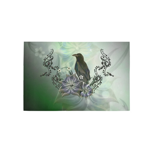 Raven with flowers Area Rug 5'x3'3''
