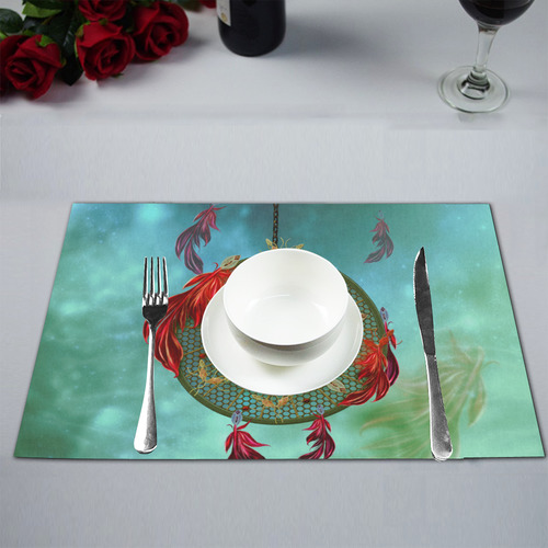 Wonderful dreamcatcher with feather Placemat 12’’ x 18’’ (Set of 4)