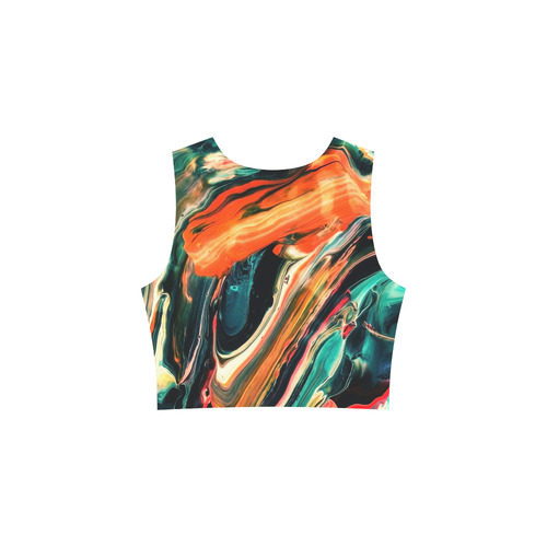 DRESS ABSTRACT COLORFUL PAINTING II-B3 no1 Sleeveless Ice Skater Dress (D19)