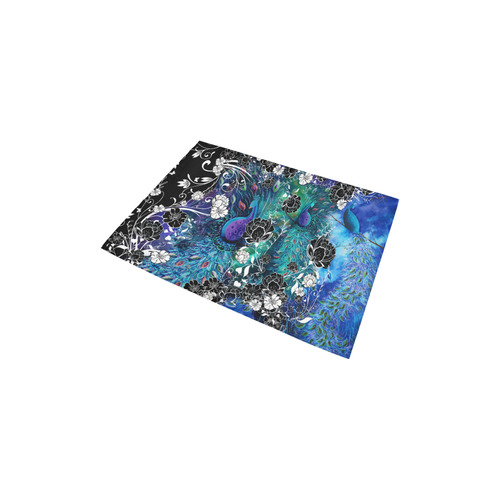 Peacock Garden Flowers Art Print Bath Rug Area Rug 2'7"x 1'8‘’