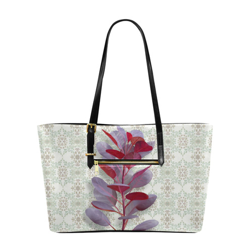 Red plant floral watercolor Euramerican Tote Bag/Large (Model 1656)