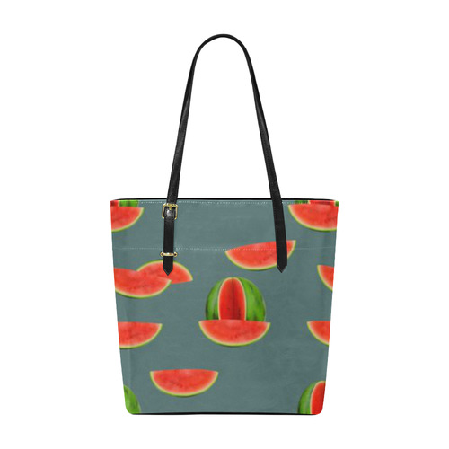 Watercolor Watermelon red, green and sweet pattern Euramerican Tote Bag/Small (Model 1655)