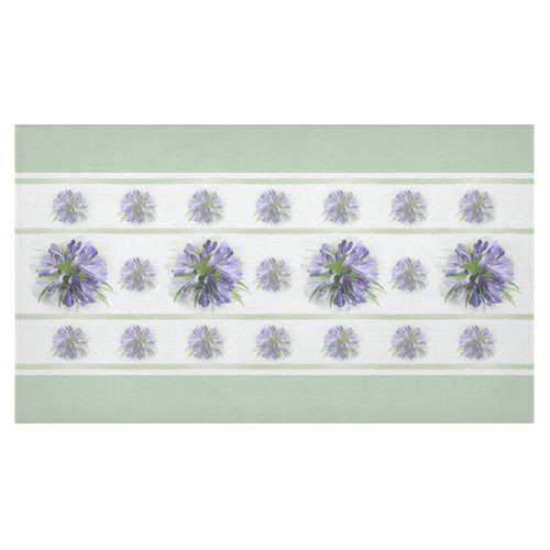 Delicate Small Purple Flowers, floral watercolor Cotton Linen Tablecloth 60"x 104"