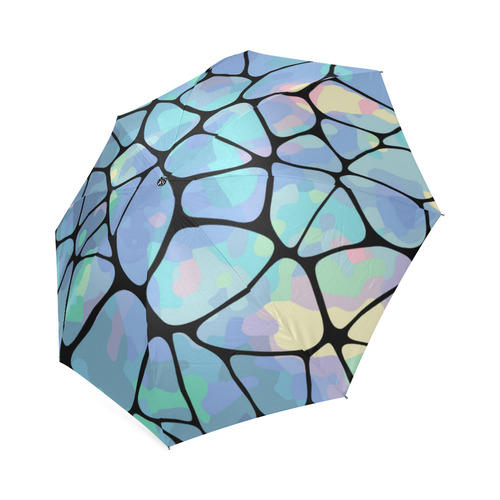 Abstract Opals on Black Foldable Umbrella (Model U01)