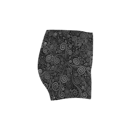 3D Black and White Rose Briseis Skinny Shorts (Model L04)