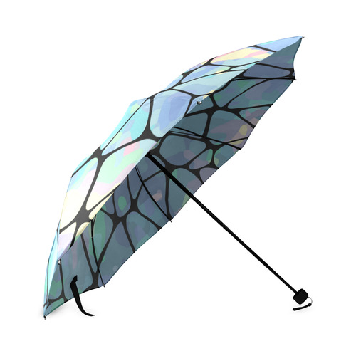 Abstract Opals on Black Foldable Umbrella (Model U01)