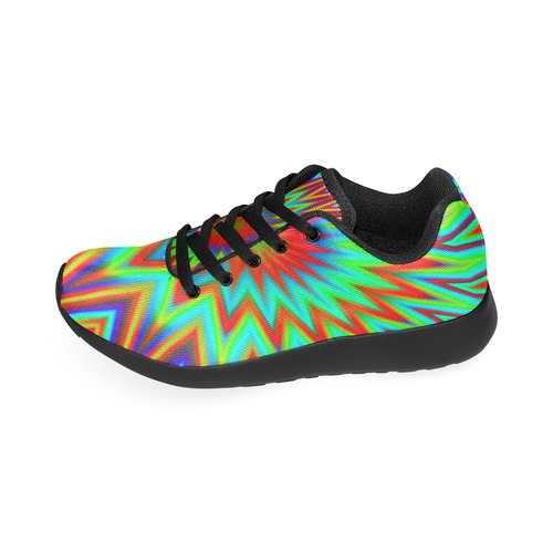 red yellow and blue sneakers