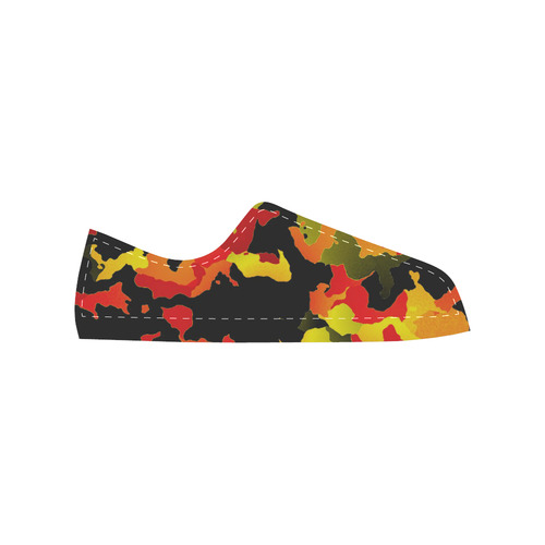 new modern camouflage F by JamColors Women's Classic Canvas Shoes (Model 018)