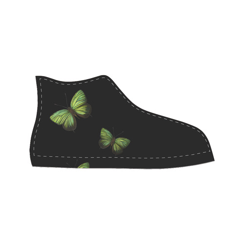 Arhopala horsfield butterflies painting Women's Classic High Top Canvas Shoes (Model 017)