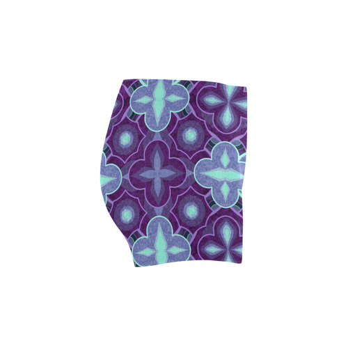 Purple blue pattern Briseis Skinny Shorts (Model L04)