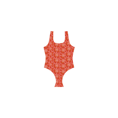 Tomato Pattern Vest One Piece Swimsuit (Model S04)