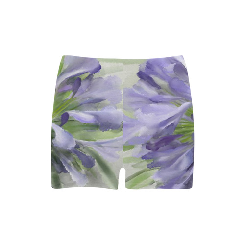 Delicate Purple Flowers, floral watercolor Briseis Skinny Shorts (Model L04)