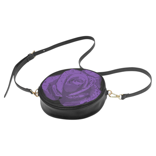 Purple Rose Gothic Art Round Sling Bag (Model 1647)