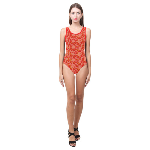 Tomato Pattern Vest One Piece Swimsuit (Model S04)